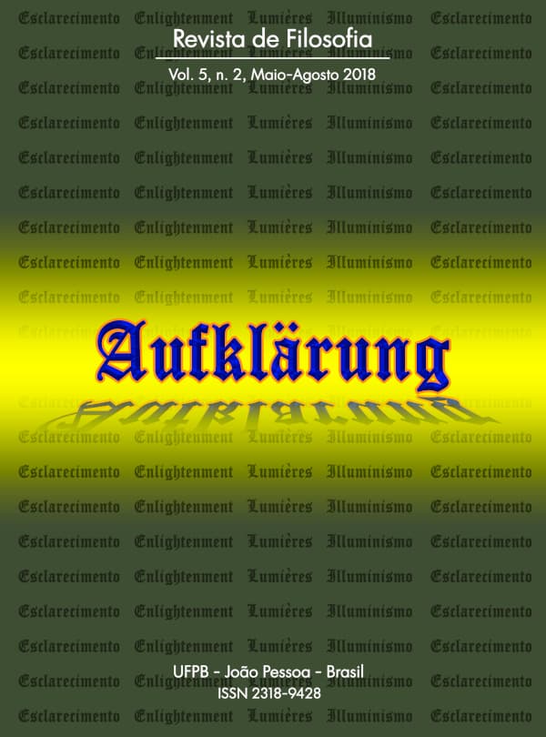 Aufklärung: journal of philosophy - Revista Aufklärung. v.5, n. 2 (2019), Maio-Agosto, v. 5 n. 2 (2018)