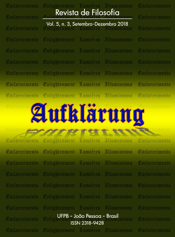 Aufklärung: journal of philosophy - Revista Aufklärung. v.5, n. 3 (2019), Setembro-Dezembro, v. 5 n. 3 (2018)