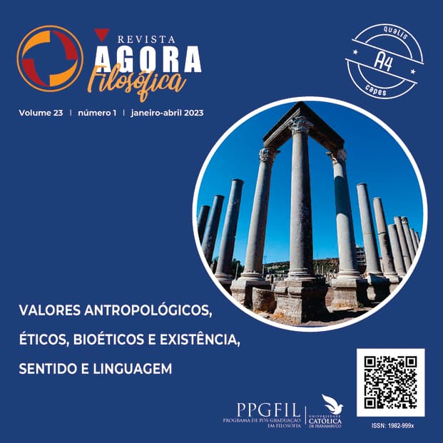 Revista Ágora Filosófica - v. 23 n. 1 (2023): Valores Antropológicos, Éticos, Bioéticos e Existência, Sentido e Linguagem