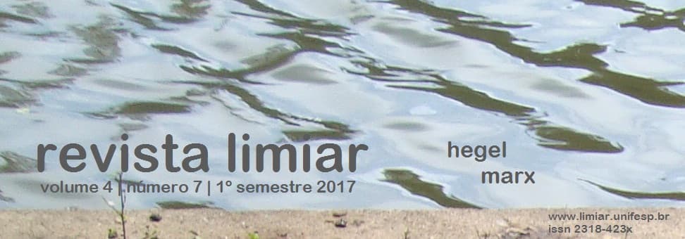 Revista Limiar - v. 4 n. 7 (2017): Dossiê Hegel - Marx - Orgs. Rodnei Antonio do Nascimento e Sílvio Rosa Filho com a colaboração de Francisco Pinheiro Machado