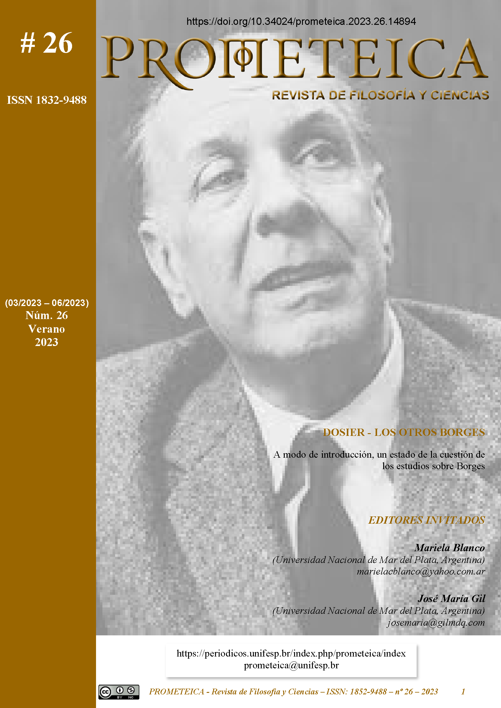 Prometeica - Revista de Filosofía y Ciencias - Núm. 26 (2023): Prometeica - nº 26 (03/2023 - 06/2023)