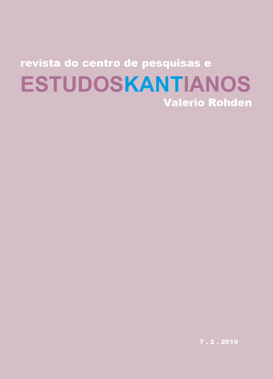 Estudos Kantianos [EK] - v. 7 n. 2 (2019)