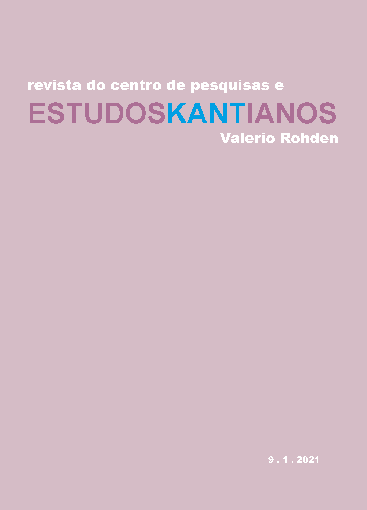 Estudos Kantianos [EK] - v. 9 n. 1 (2021)