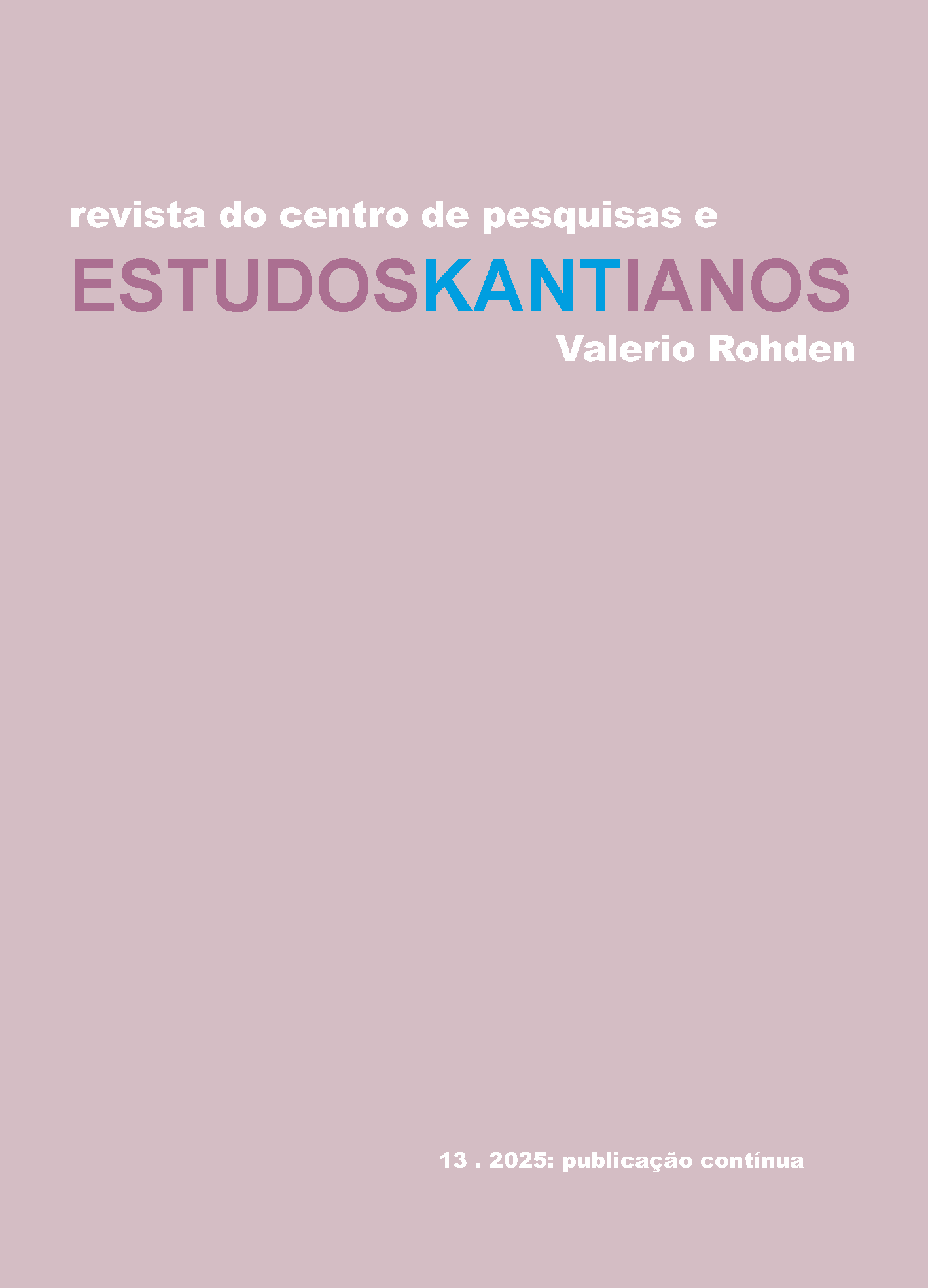 Estudos Kantianos [EK] - publicação contínua, v. 13 (2025)