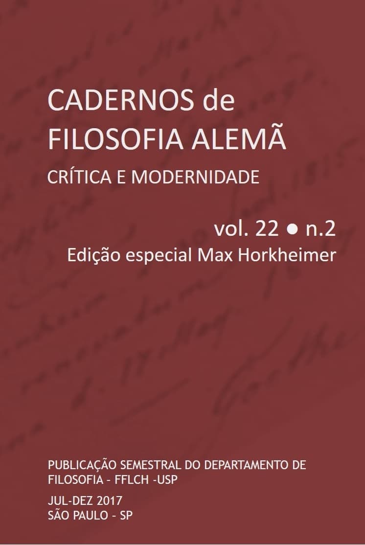 Cadernos de Filosofia Alemã: Crítica e Modernidade - v. 22 n. 2 (2017)