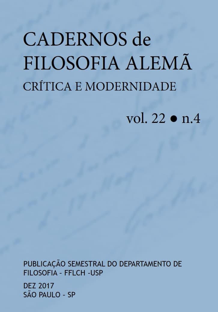 Cadernos de Filosofia Alemã: Crítica e Modernidade - v. 22 n. 4 (2017)