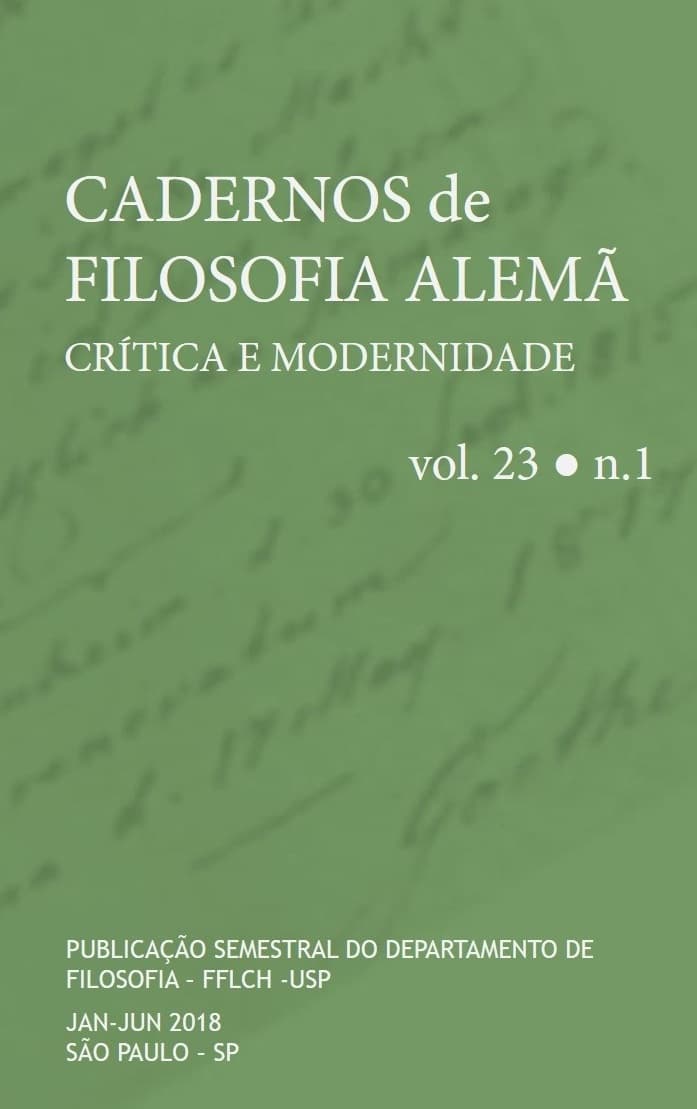 Cadernos de Filosofia Alemã: Crítica e Modernidade - v. 23 n. 1 (2018)