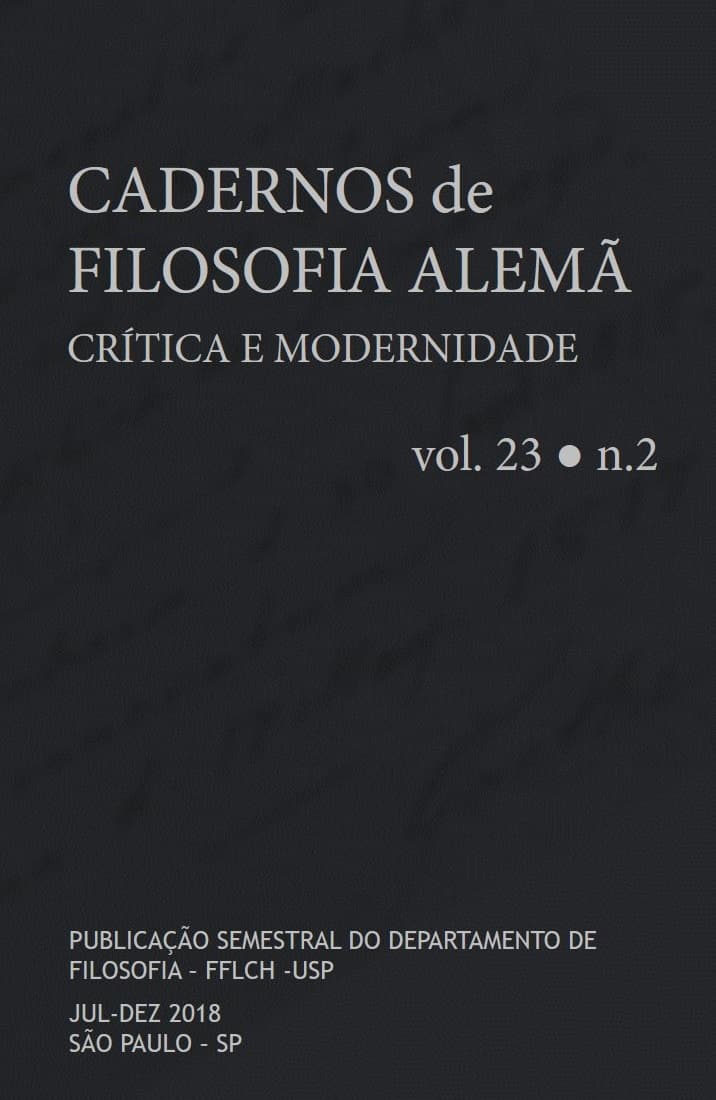 Cadernos de Filosofia Alemã: Crítica e Modernidade - v. 23 n. 2 (2018)