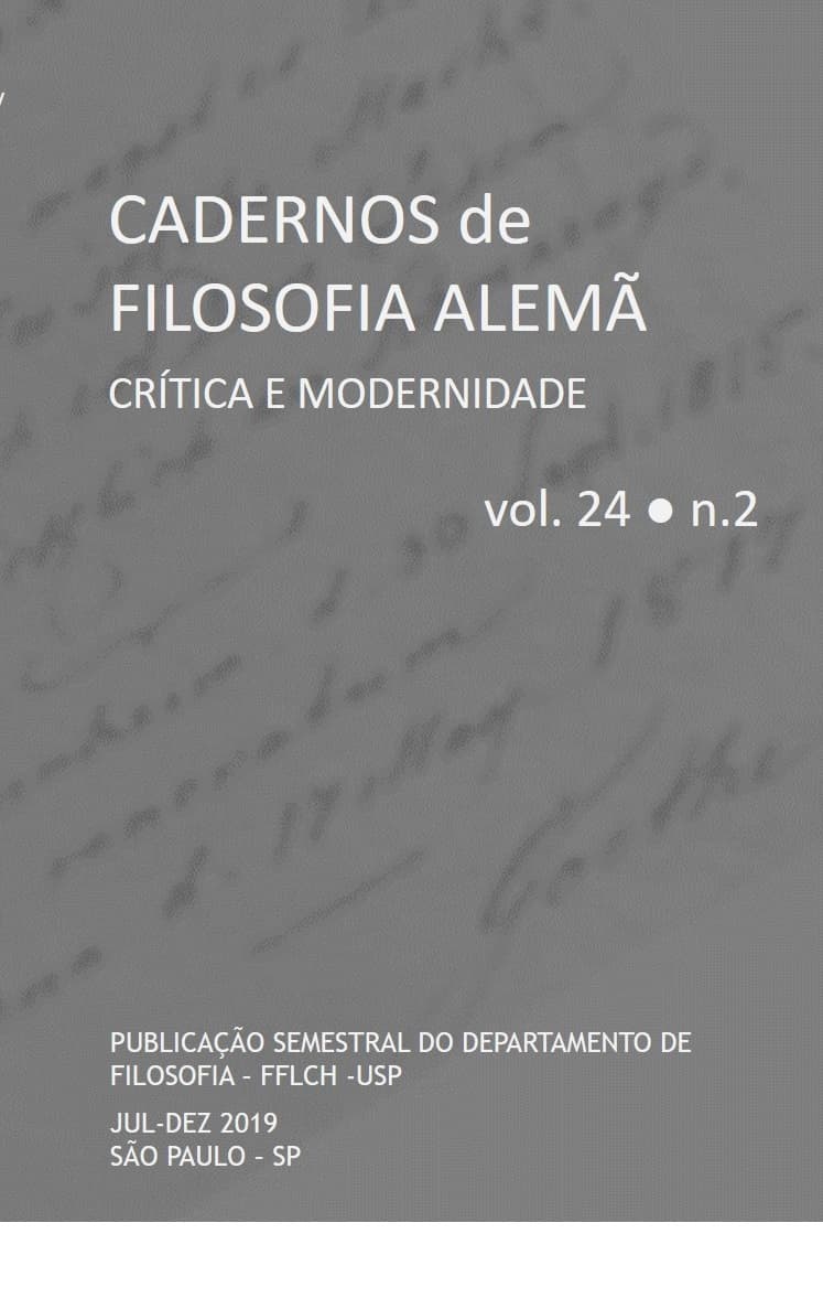 Cadernos de Filosofia Alemã: Crítica e Modernidade - v. 24 n. 2 (2019)