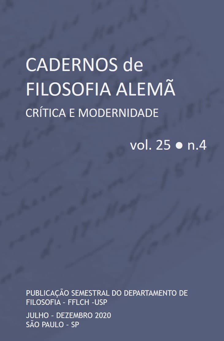 Cadernos de Filosofia Alemã: Crítica e Modernidade - v. 25 n. 4 (2020)