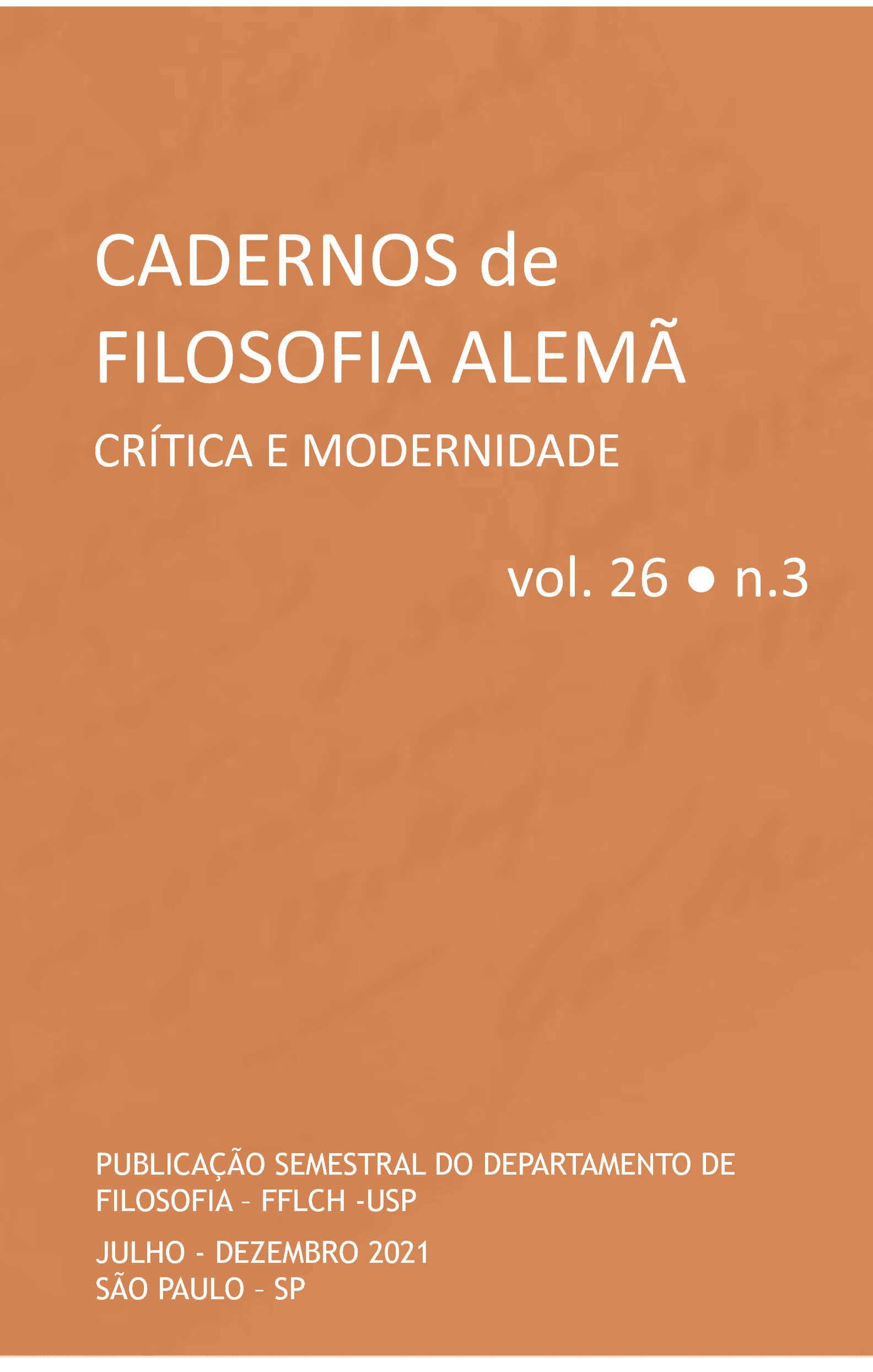 Cadernos de Filosofia Alemã: Crítica e Modernidade - v. 26 n. 3 (2021)