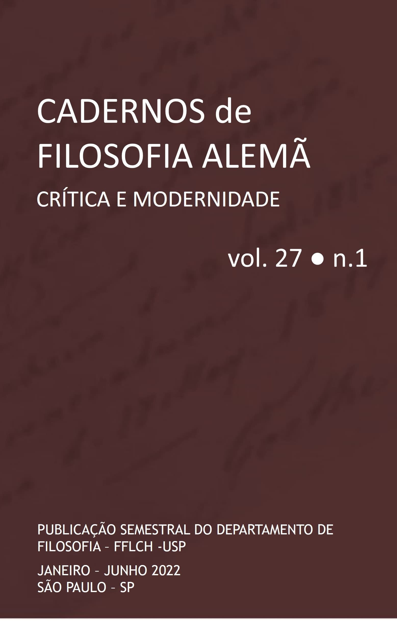 Cadernos de Filosofia Alemã: Crítica e Modernidade - v. 27 n. 1 (2022)