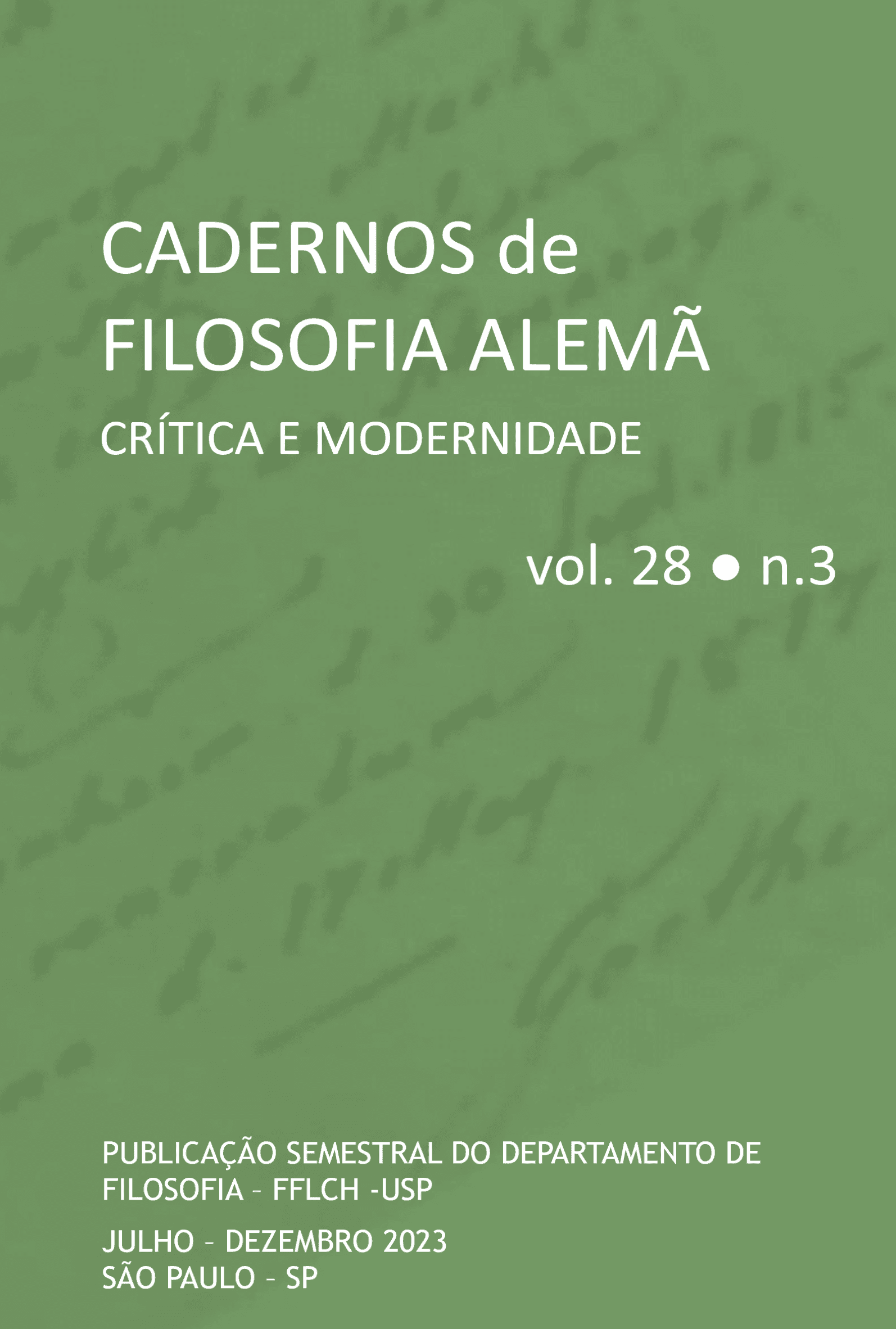 Cadernos de Filosofia Alemã: Crítica e Modernidade - v. 28 n. 03 (2023)