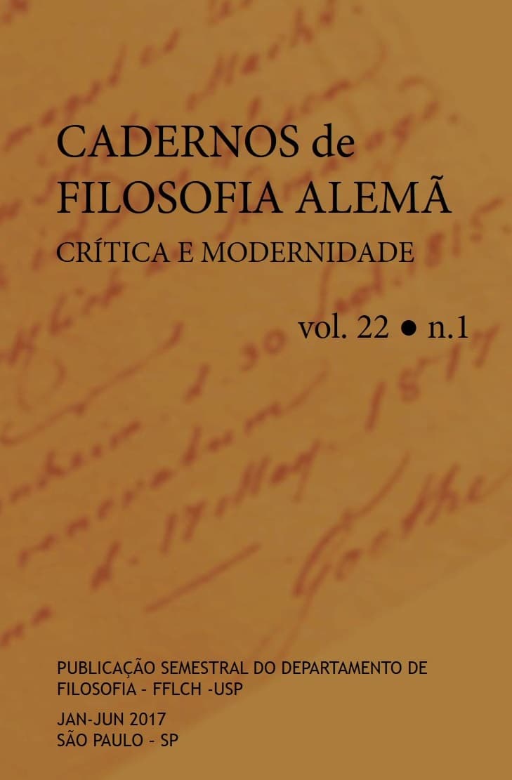 Cadernos de Filosofia Alemã: Crítica e Modernidade - v. 22 n. 1 (2017)