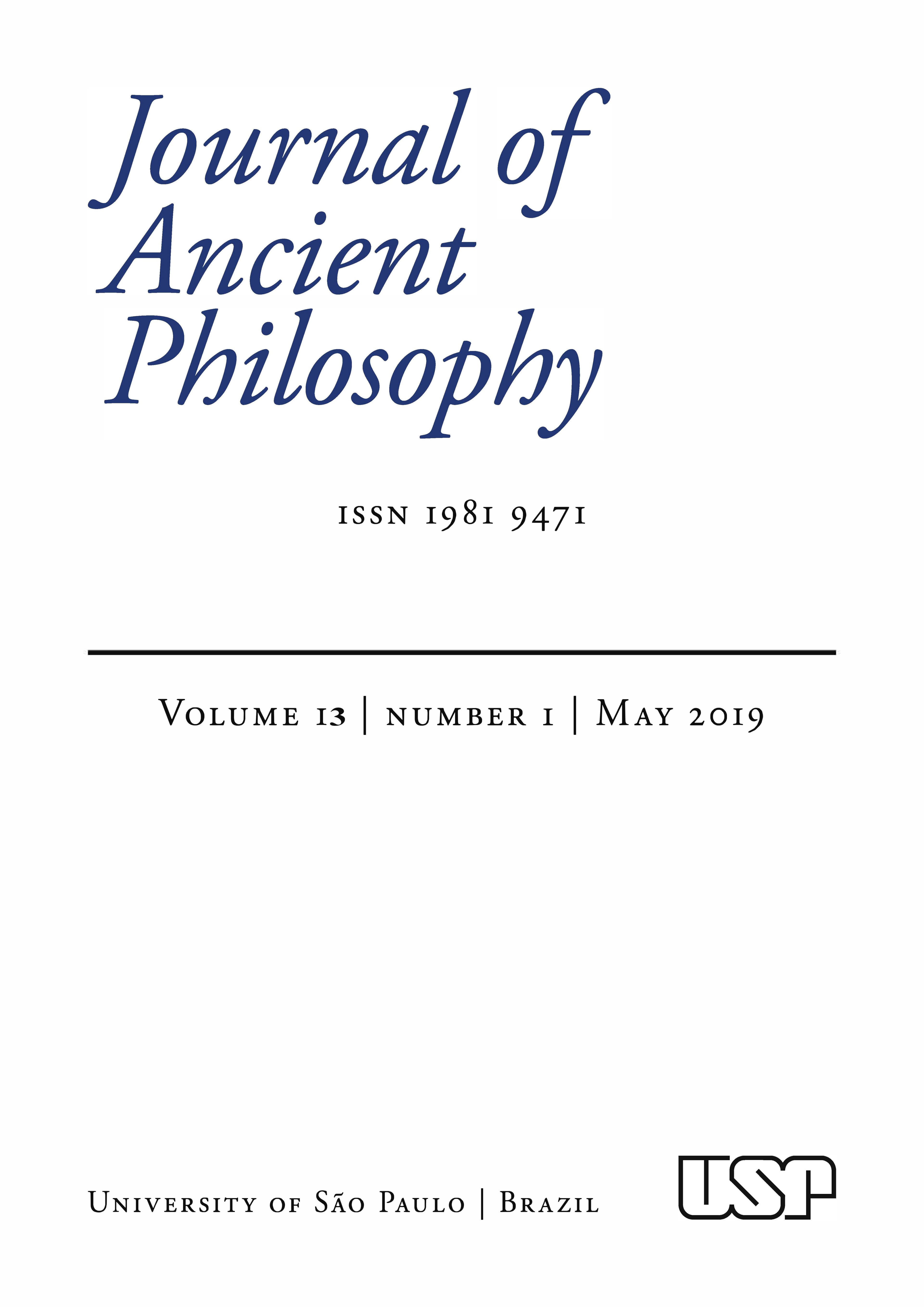 Journal of Ancient Philosophy - v. 13 n. 1 (2019)