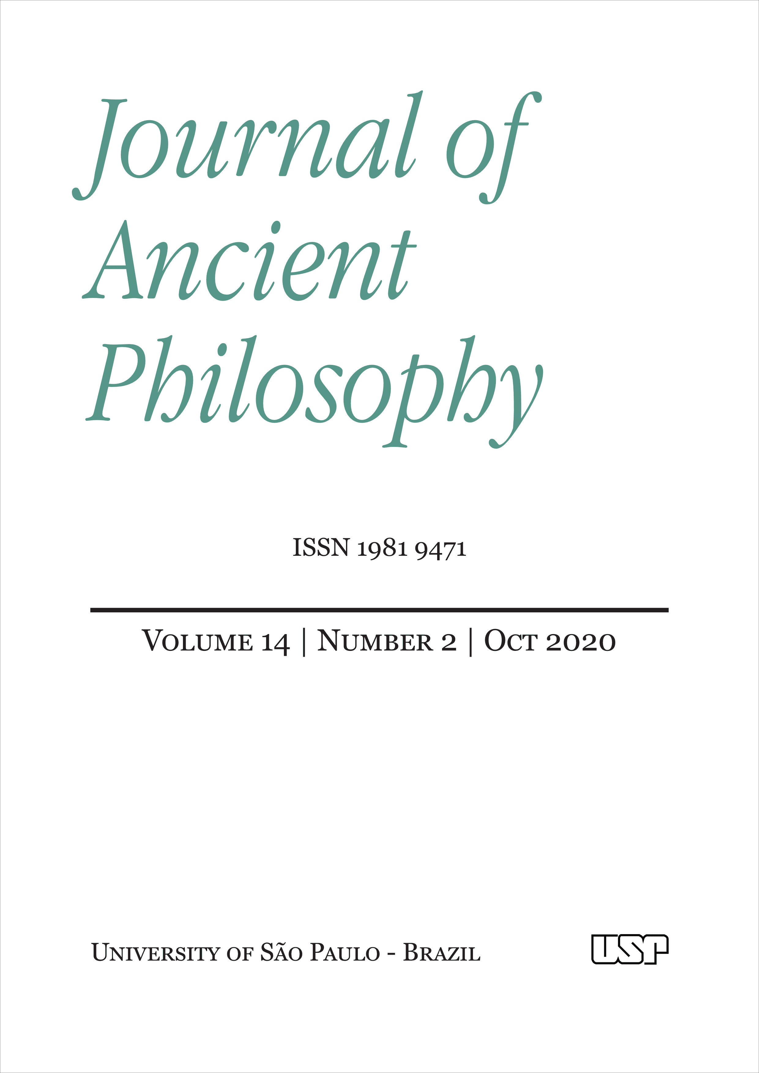 Journal of Ancient Philosophy - v. 14 n. 2 (2020)