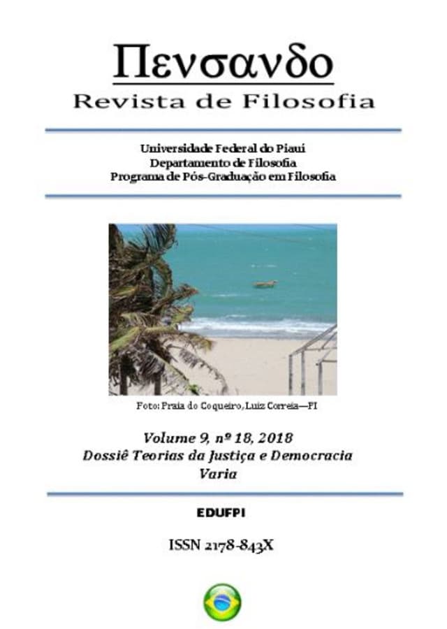 PENSANDO - REVISTA DE FILOSOFIA - DOSSIÊ TEORIAS DA JUSTIÇA E DEMOCRACIA/VARIA, v. 9 n. 18 (2018)