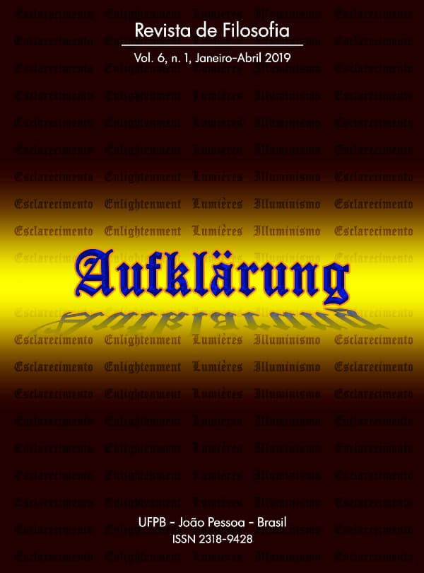 Aufklärung: journal of philosophy - Revista Aufklärung. v. 6, n. 1 (2019), Janeiro-Abril, v. 6 n. 1 (2019)