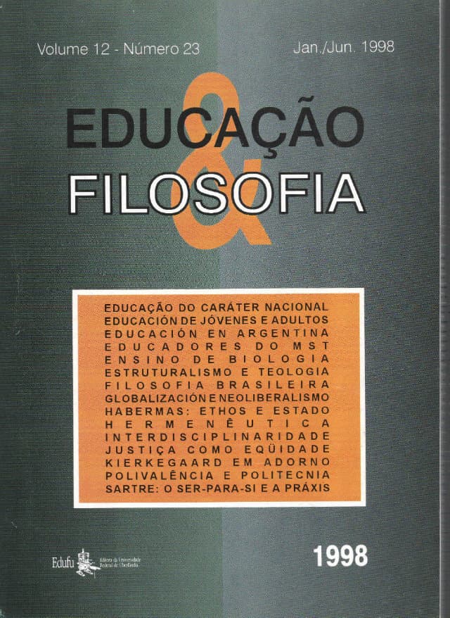 Educação e Filosofia - v.12 n.23 jan./jun. 1998, v. 12 n. 23 (1998)