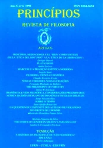 Princípios: Revista de Filosofia (UFRN) - Princípios: revista de filosofia, v. 5 n. 06 (1998)
