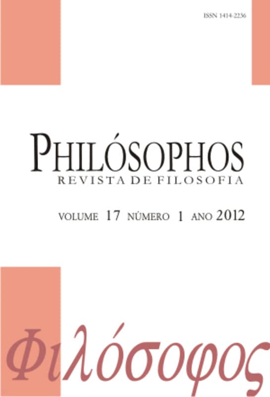 Philósophos - Revista de Filosofia - Filosofia Francesa, v. 17 n. 1 (2012)