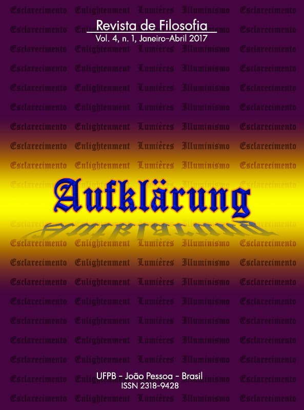 Aufklärung: journal of philosophy - Revista Aufklärung. v. 4, n. 1 (2017), Janeiro-Abril, v. 4 n. 1 (2017)