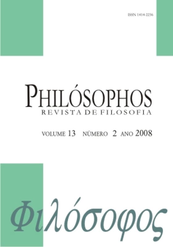 Philósophos - Revista de Filosofia - Filosofia da Psicanálise, v. 13 n. 2 (2008)
