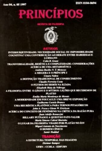 Princípios: Revista de Filosofia (UFRN) - Princípios: revista de filosofia, v. 4 n. 05 (1997)