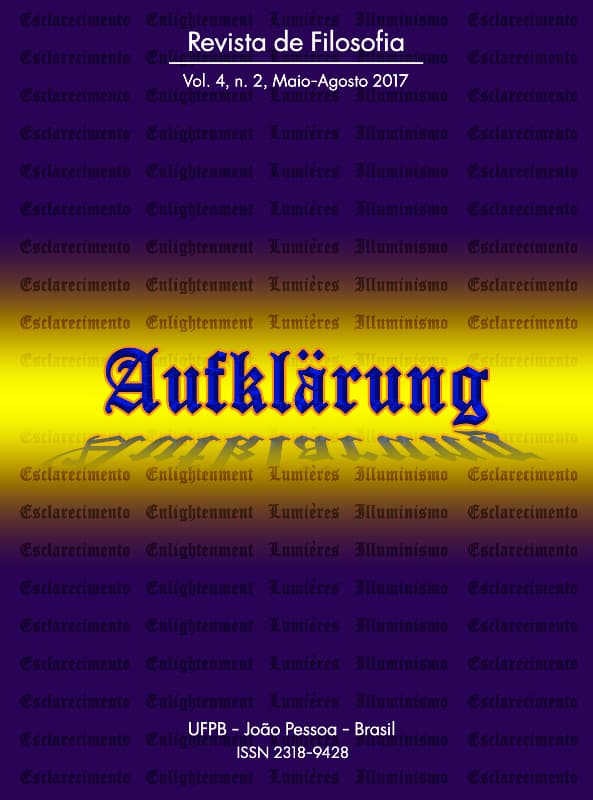 Aufklärung: journal of philosophy - Revista Aufklärung. v. 4, n. 2 (2017), Maio-Agosto, v. 4 n. 2 (2017)