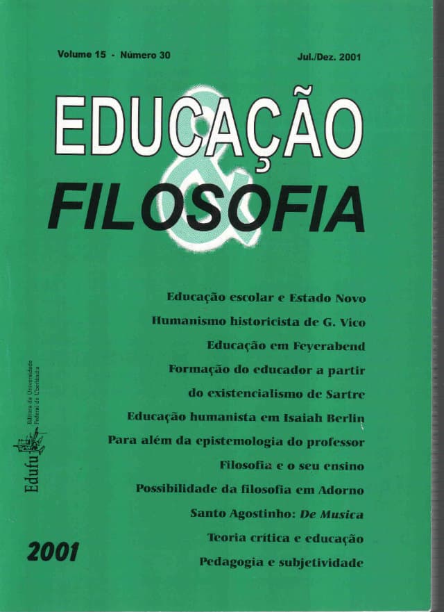 Educação e Filosofia - v.15 n.30 jul./dez. 2001, v. 15 n. 30 (2001)