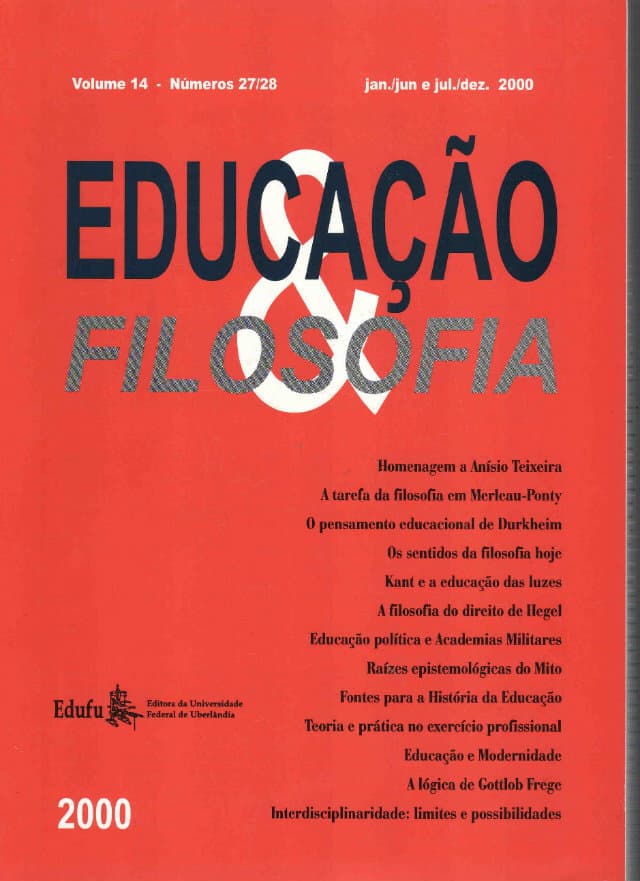 Educação e Filosofia - v.14 n.27/28 jan./jun. e  jul./dez. 2000, v. 14 n. 27/28 (2000)