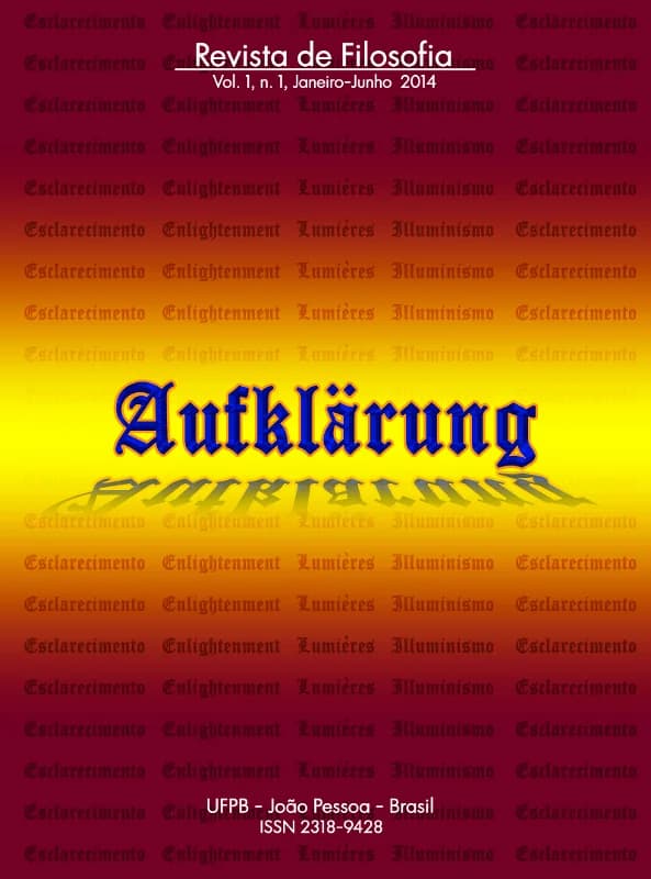 Aufklärung: journal of philosophy - v. 1 n. 1 (2014): Revista Aufklärung. v. 1, n. 1 (2014), Janeiro-Junho