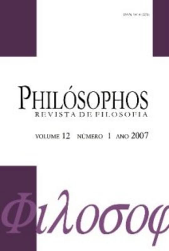 Philósophos - Revista de Filosofia - Filosofia da Educação e Filosofia política, v. 12 n. 1 (2007)