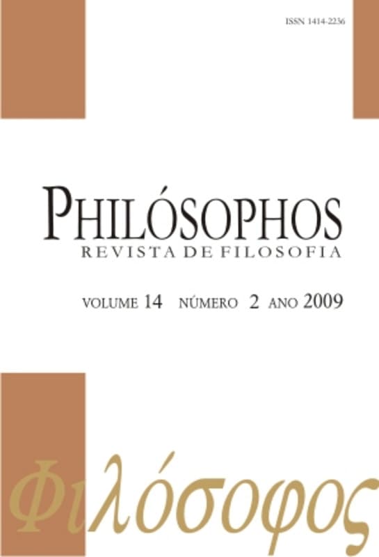 Philósophos - Revista de Filosofia - Subjetividade e Vontade, v. 14 n. 2 (2009)