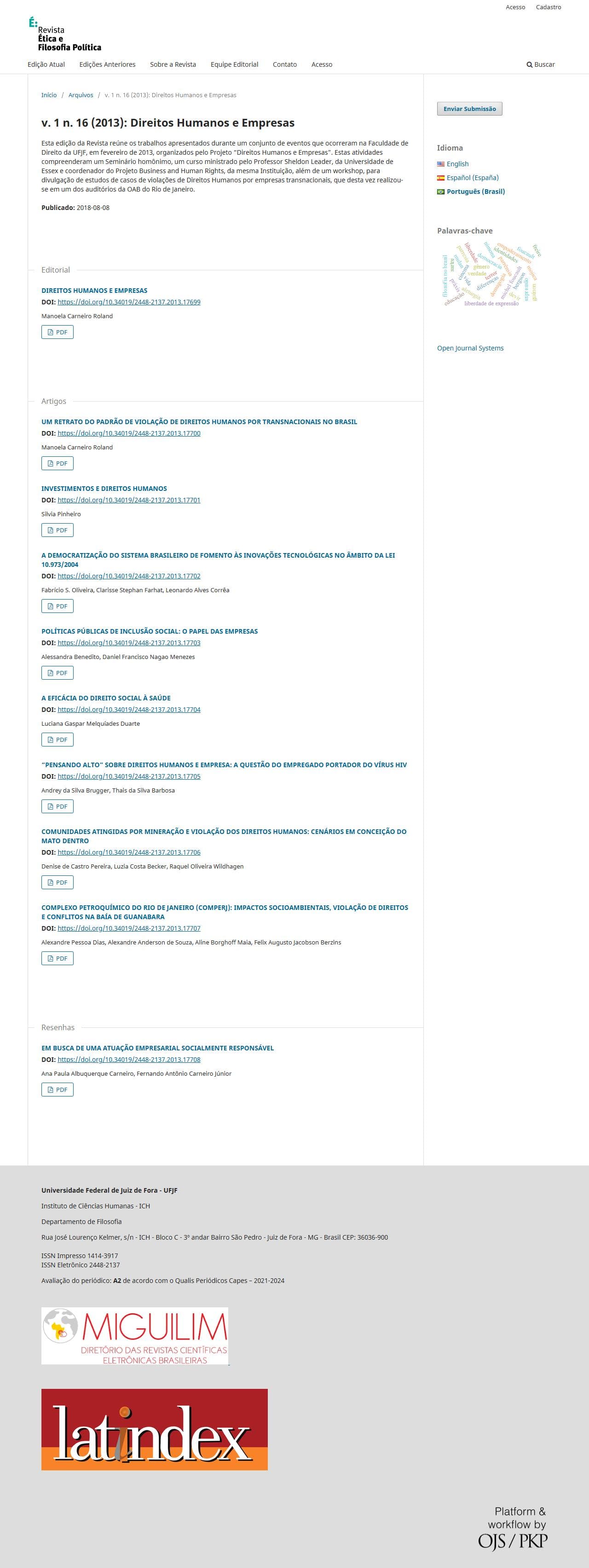 Revista Ética e Filosofia Política - Direitos Humanos e Empresas, v. 1 n. 16 (2013)