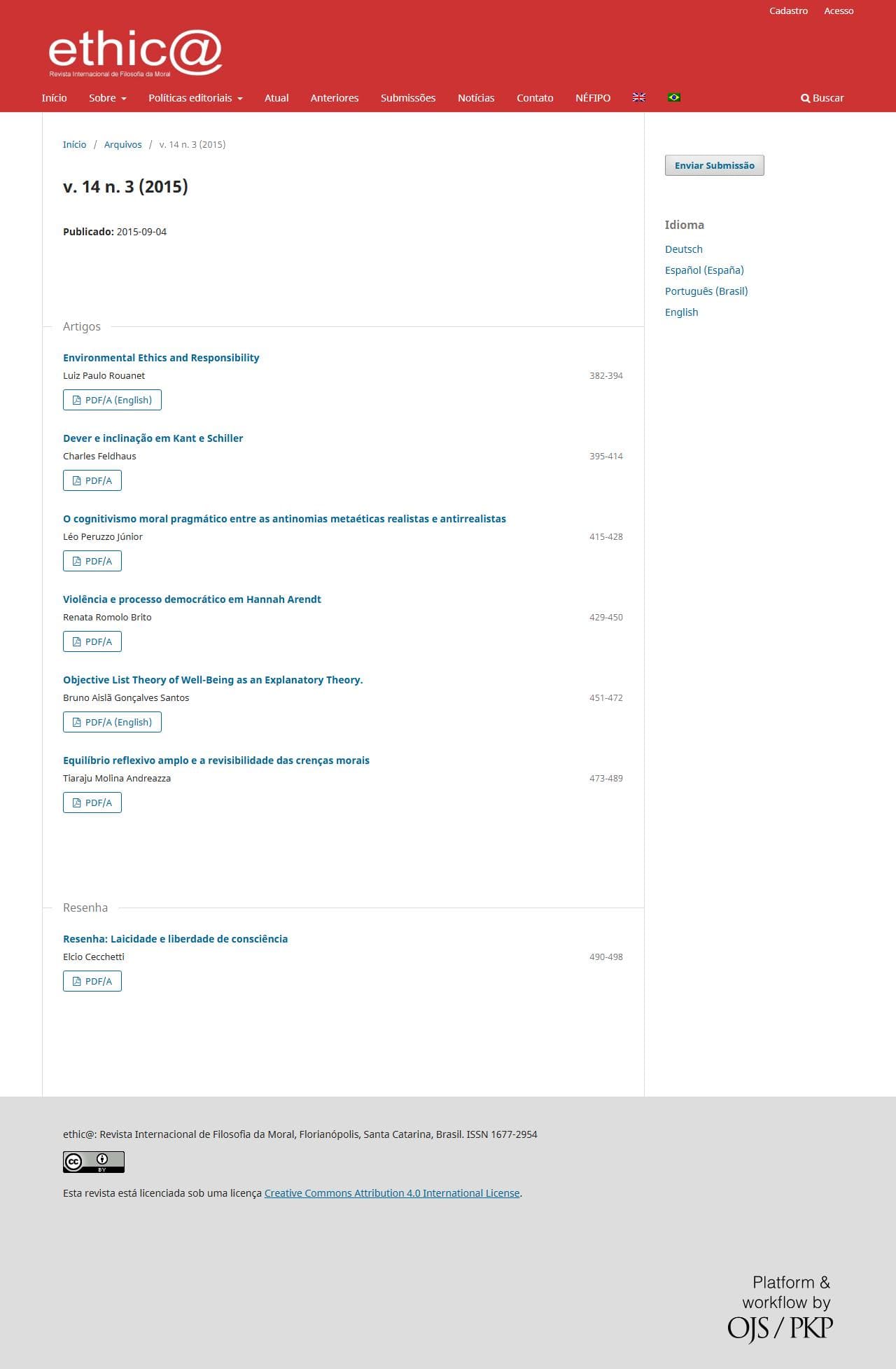 ethic@ - An international Journal for Moral Philosophy - v. 14 n. 3 (2015)