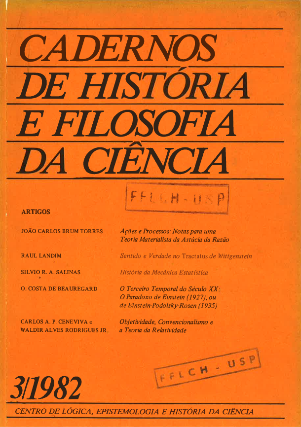 Cadernos de História e Filosofia da Ciência - Série 1, v. 3 (1982)