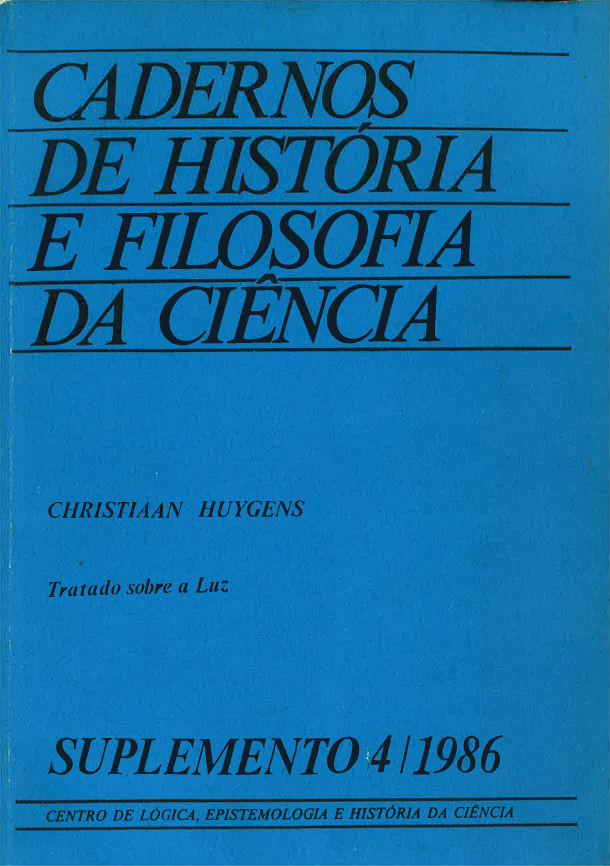 Cadernos de História e Filosofia da Ciência - Série 1 (Suplemento 4), 1986