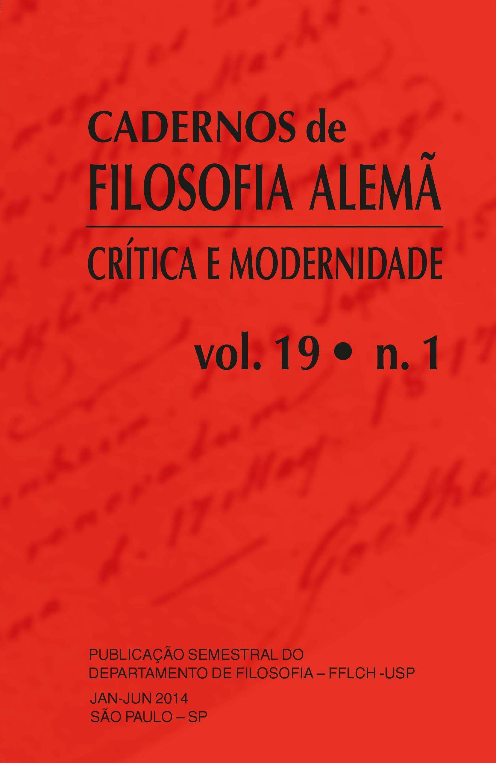 Cadernos de Filosofia Alemã: Crítica e Modernidade - v. 19 n. 1 (2014)