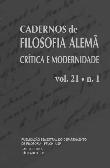 Cadernos de Filosofia Alemã: Crítica e Modernidade - v. 21 n. 1 (2016)