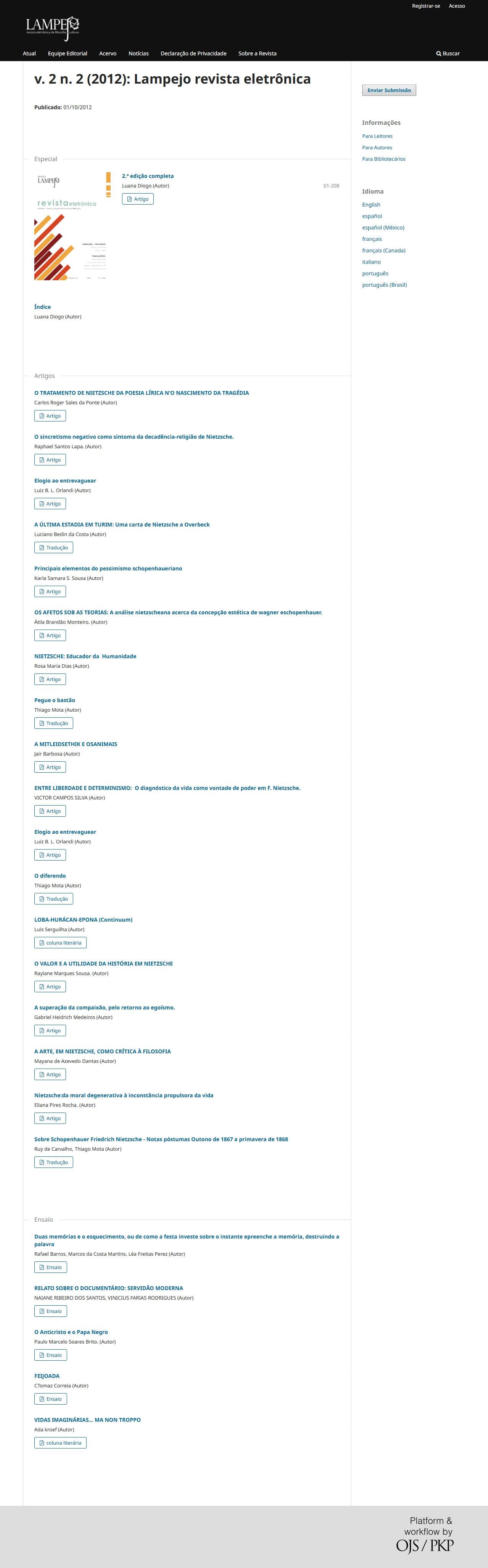 Lampejo - Revista Eletrônica de Filosofia - Revista Lampejo - 5º edição, v. 3 n. 1 (2014)