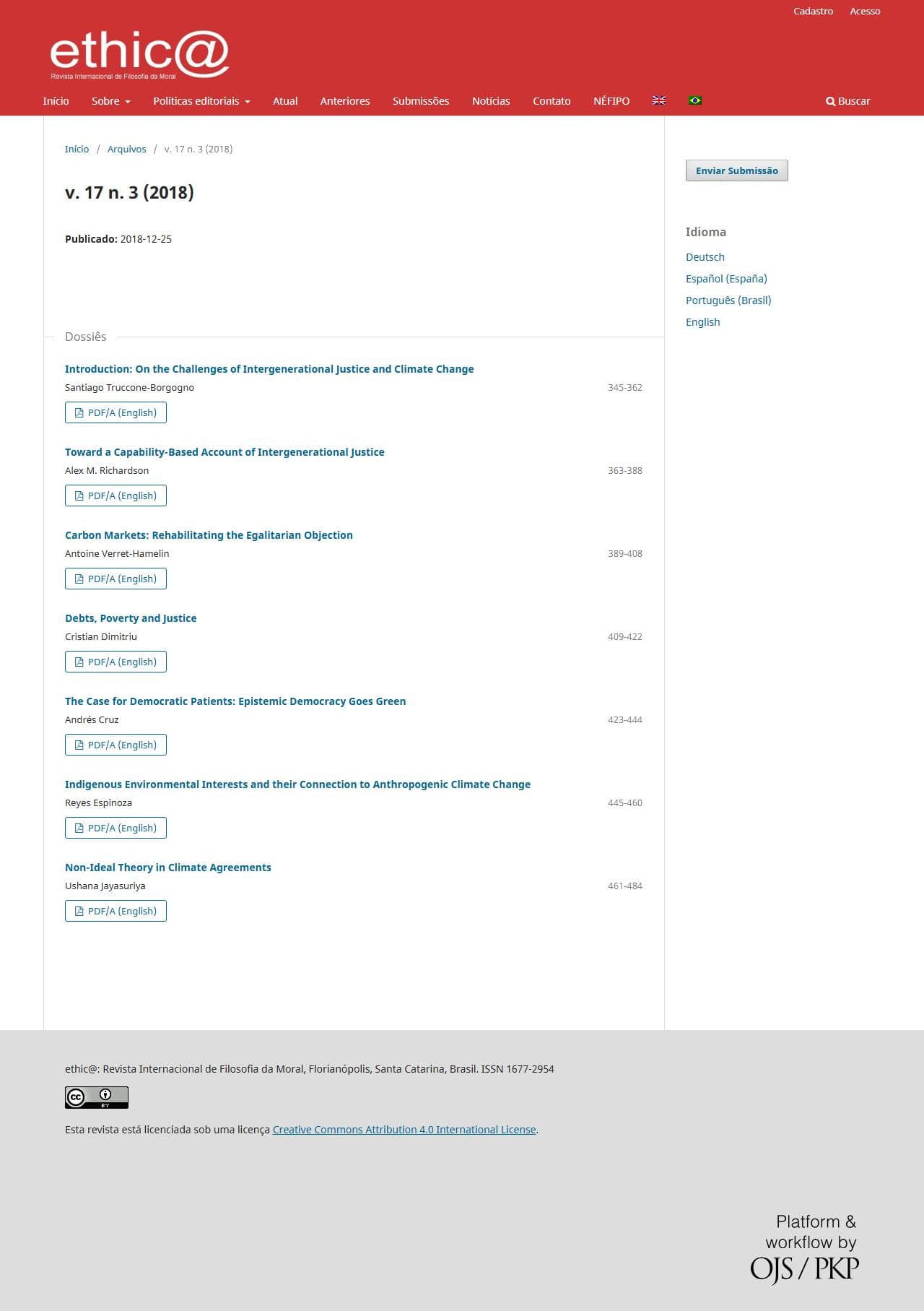 ethic@ - An international Journal for Moral Philosophy - v. 17 n. 3 (2018)