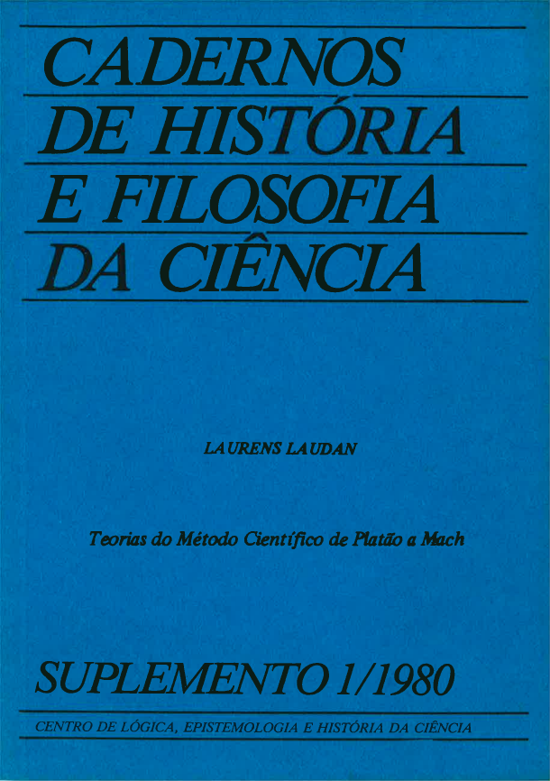 Cadernos de História e Filosofia da Ciência - Série 1 (Suplemento 1), 1980