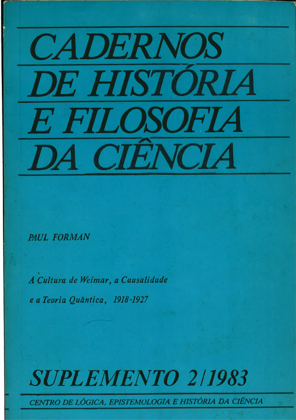 Cadernos de História e Filosofia da Ciência - Série 1 (Suplemento 2), 1983